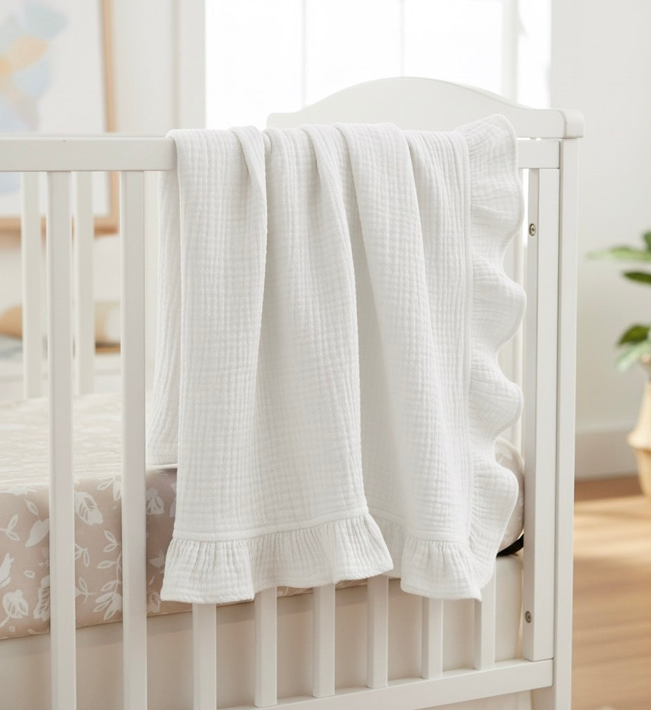 The La Beba Ruffle Gauze Blanket