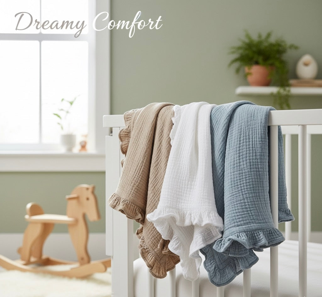 The La Beba Ruffle Gauze Blanket