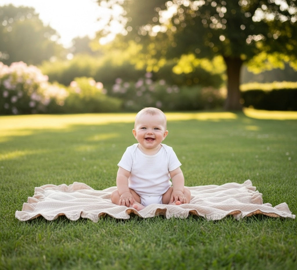 The La Beba Ruffle Gauze Blanket